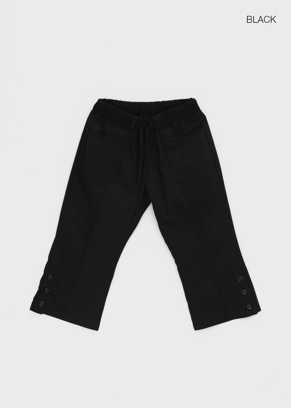 Cup Button Capri Elastic Pants