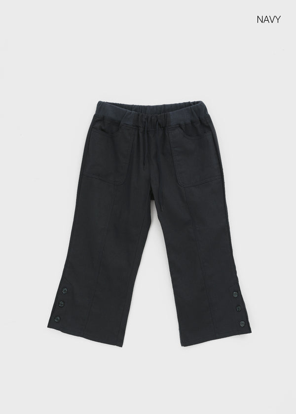 Cup Button Capri Elastic Pants
