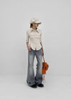 Deanb Low-waist Damaged Bootcut Denim Pants