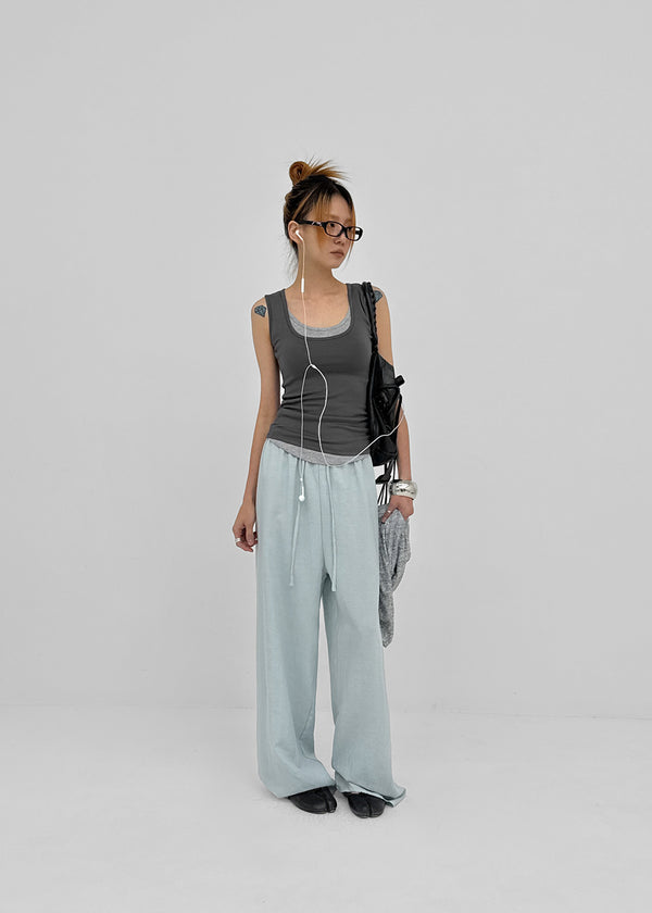 Luisha color-block layered sleeveless top