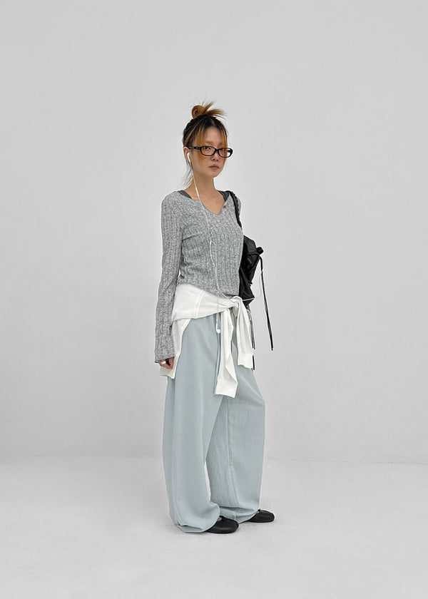 FKA Summer V-neck Long Sleeve Tee