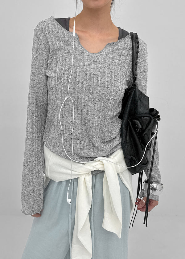 FKA Summer V-neck Long Sleeve Tee