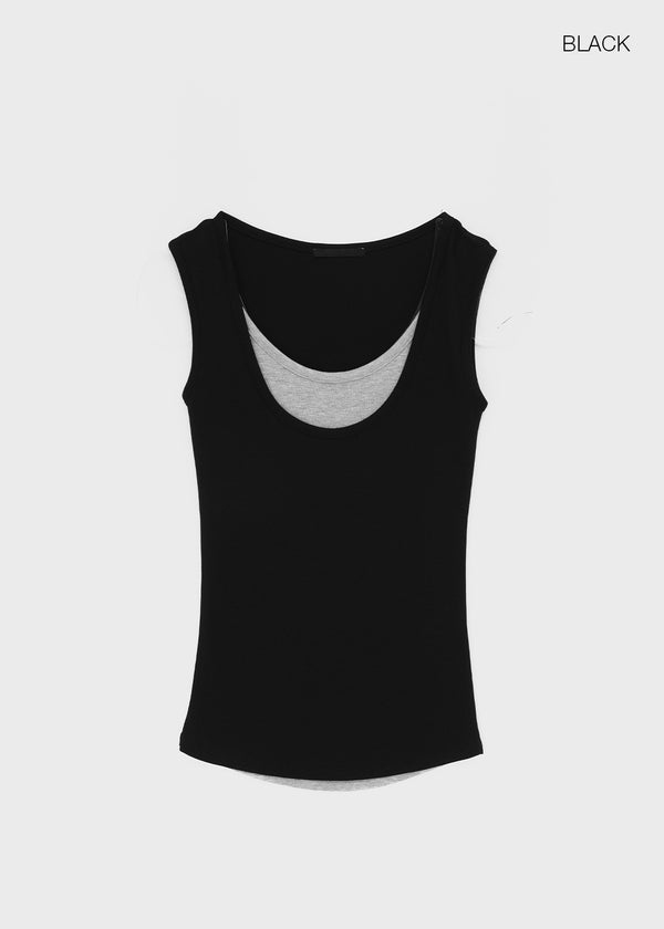 Luisha color-block layered sleeveless top