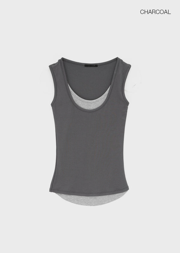 Luisha color-block layered sleeveless top