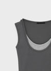 Luisha color-block layered sleeveless top