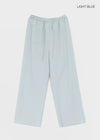 Titeon Linen Elastic Waist Wide Pants