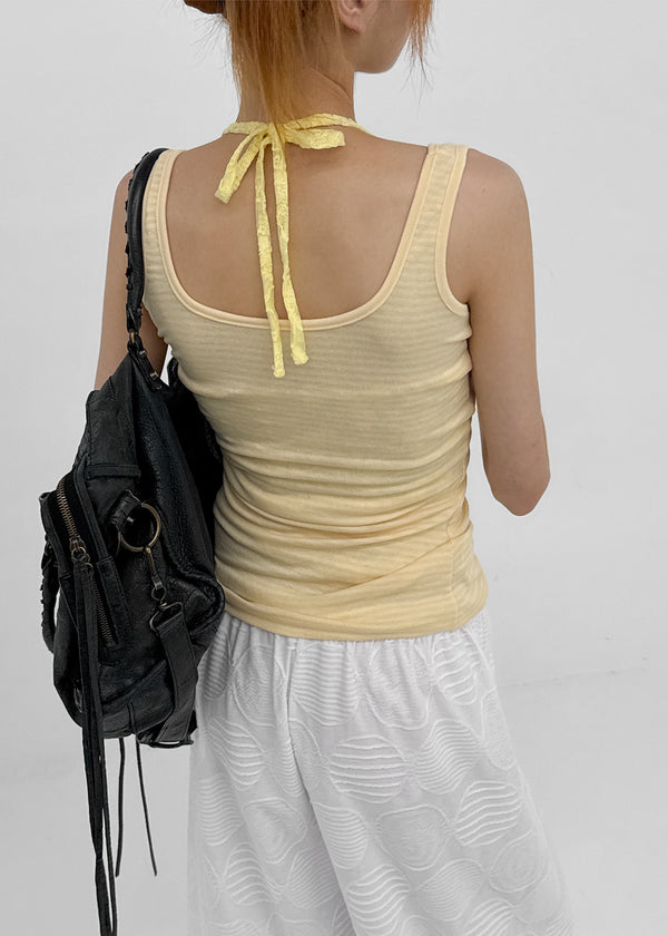 Cheddy Striped Square Neck Sleeveless
