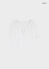 Cle Strap Linen Short Sleeve Cardigan