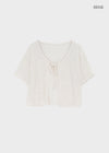 Cle Strap Linen Short Sleeve Cardigan