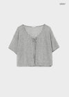 Cle Strap Linen Short Sleeve Cardigan