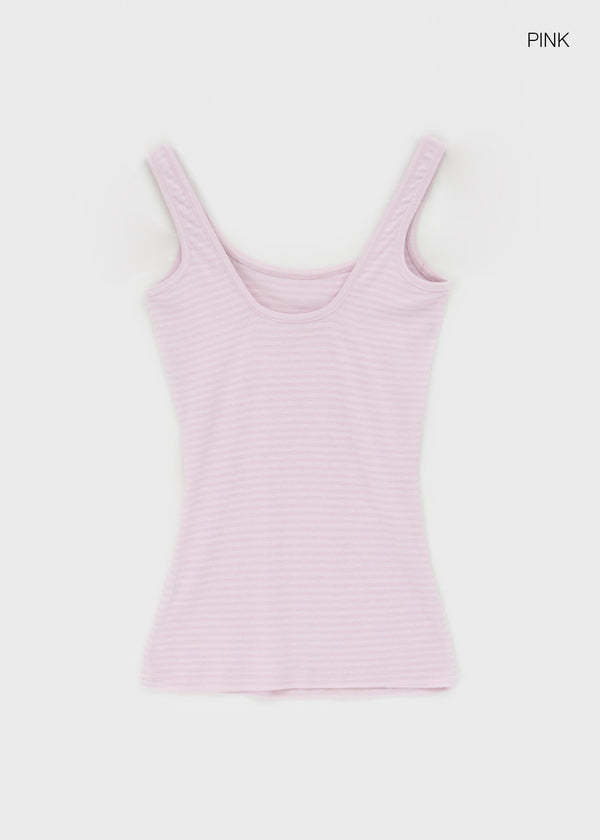 Cheddy Striped Square Neck Sleeveless