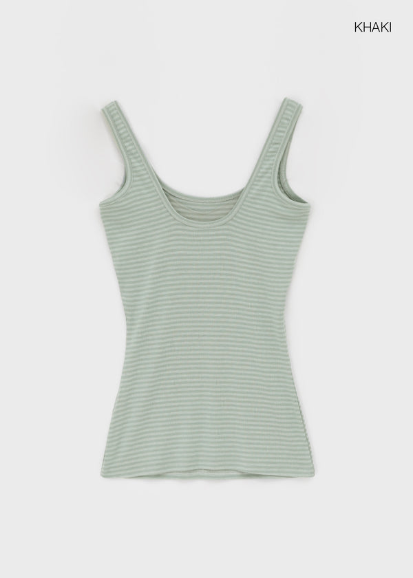 Cheddy Striped Square Neck Sleeveless