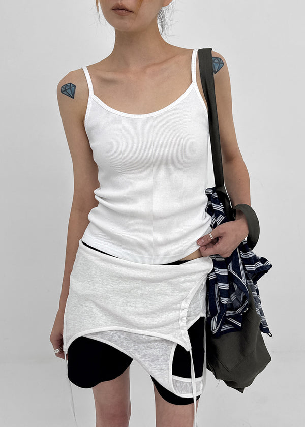 Roselen Ribbed U-Neck Sleeveless