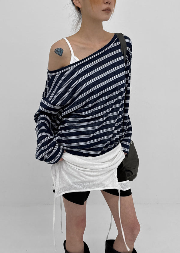 Dinf Striped Summer Long Sleeve Tee