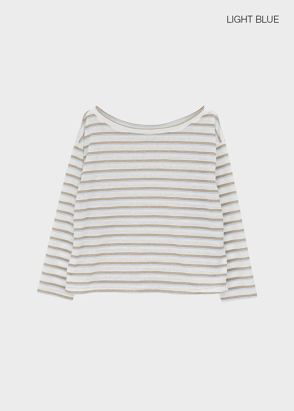 Dinf Striped Summer Long Sleeve Tee