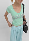 Jeff Glitter V-neck Short Sleeve Tee