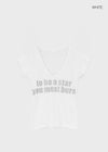 Jeff Glitter V-neck Short Sleeve Tee