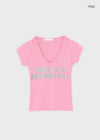 Jeff Glitter V-neck Short Sleeve Tee