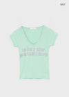 Jeff Glitter V-neck Short Sleeve Tee