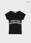 Jeff Glitter V-neck Short Sleeve Tee