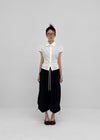 Familo Strap Summer Short Sleeve Blouse