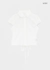 Familo Strap Summer Short Sleeve Blouse