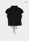 Familo Strap Summer Short Sleeve Blouse