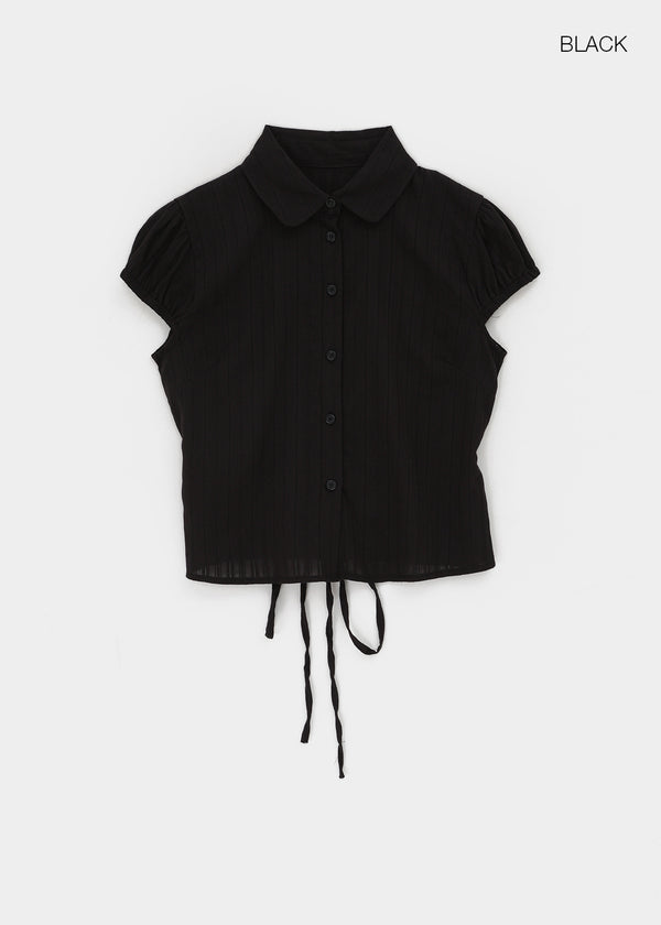 Familo Strap Summer Short Sleeve Blouse