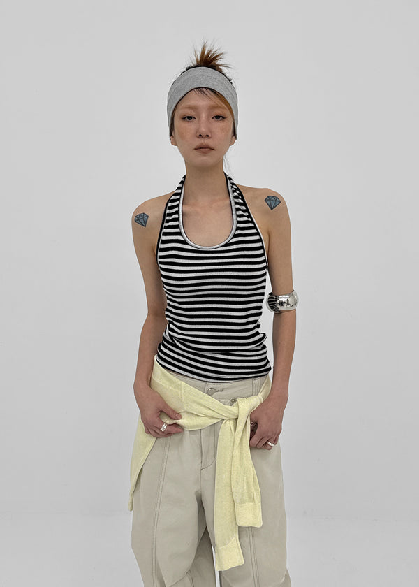 Tessian striped knit halter top