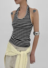 Tessian striped knit halter top