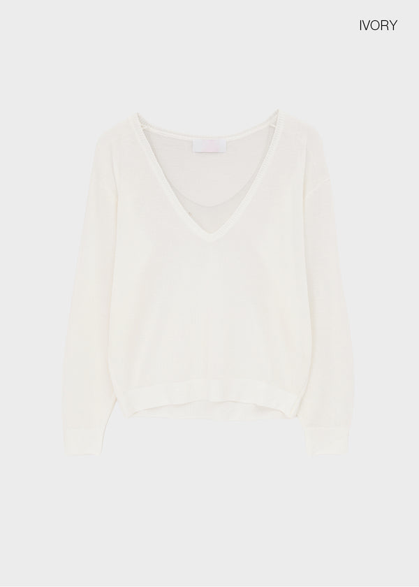 Nellian Deep V-Neck Summer Knit