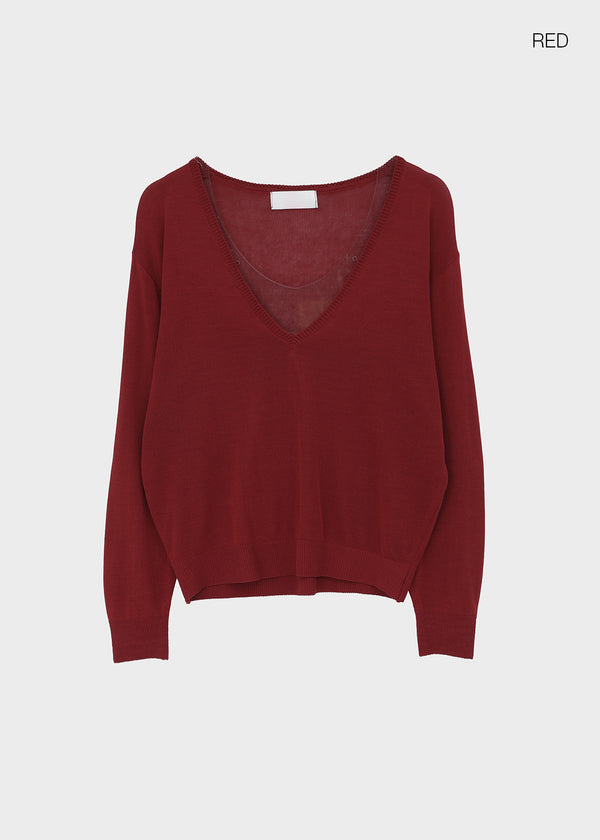 Nellian Deep V-Neck Summer Knit