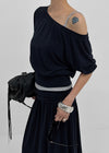 Polyt Off-shoulder Sleeveless Top (Available as a set)