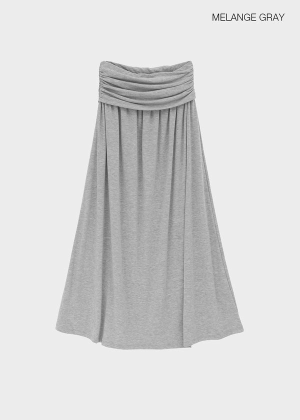 Forit Folding Shirred Long Skirt (Available as a set)