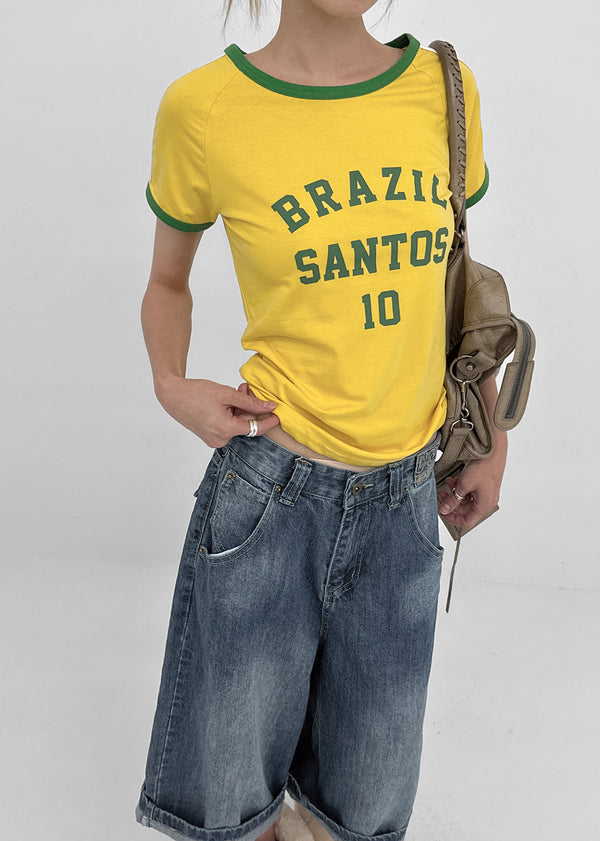 Monel D Printed Ringer Short Sleeve T-shirt