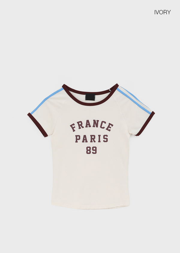 Monel D Printed Ringer Short Sleeve T-shirt
