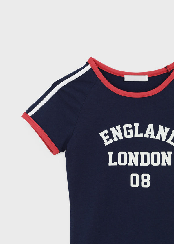 Monel D Printed Ringer Short Sleeve T-shirt