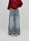 Meloff cut-out wide denim pants