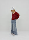 Meloff cut-out wide denim pants