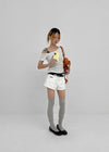 Kuruen Asymmetrical Off-Shoulder Short Sleeve Tee