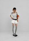 Sets Low-waist Patch Cotton Shorts