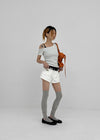 Kuruen Asymmetrical Off-Shoulder Short Sleeve Tee