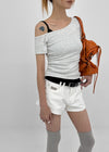 Kuruen Asymmetrical Off-Shoulder Short Sleeve Tee