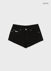 Sets Low-waist Patch Cotton Shorts