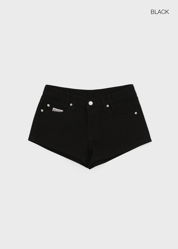 Sets Low-waist Patch Cotton Shorts