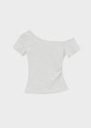 Kuruen Asymmetrical Off-Shoulder Short Sleeve Tee