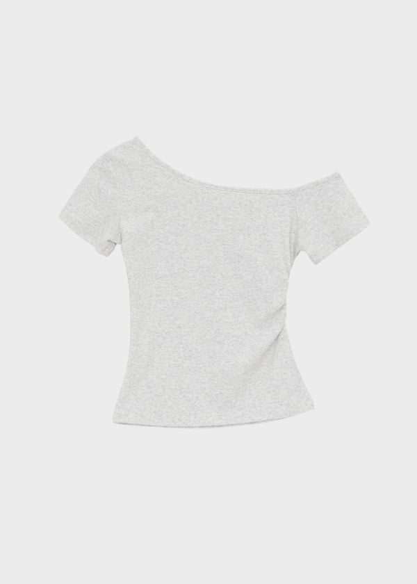 Kuruen Asymmetrical Off-Shoulder Short Sleeve Tee