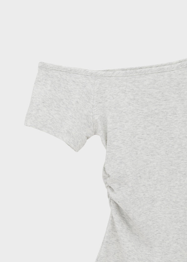 Kuruen Asymmetrical Off-Shoulder Short Sleeve Tee
