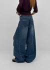 Meloff cut-out wide denim pants