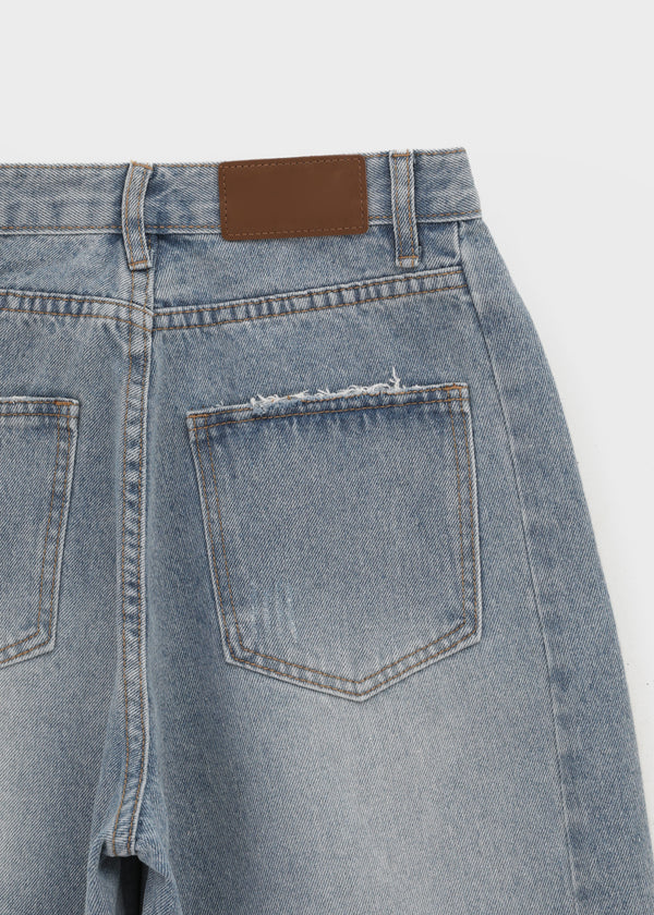 Meloff cut-out wide denim pants